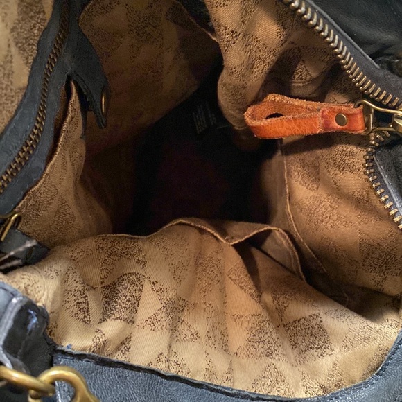 🤩HP🤩AS 98 Black Leather Satchel Shoulder Bag w/Brown Leather Straps & slide! - Picture 10 of 16